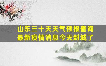 山东三十天天气预报查询最新疫情消息今天封城了