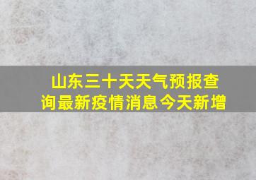 山东三十天天气预报查询最新疫情消息今天新增