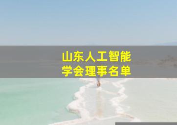 山东人工智能学会理事名单