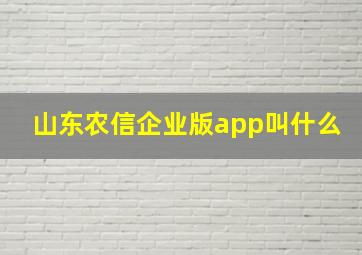 山东农信企业版app叫什么