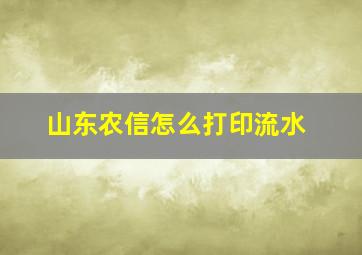 山东农信怎么打印流水