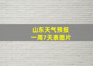 山东天气预报一周7天表图片