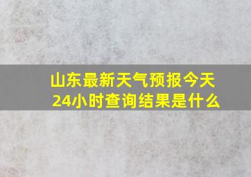 山东最新天气预报今天24小时查询结果是什么