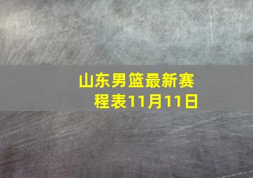 山东男篮最新赛程表11月11日