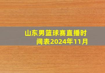 山东男篮球赛直播时间表2024年11月