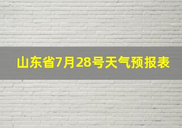 山东省7月28号天气预报表