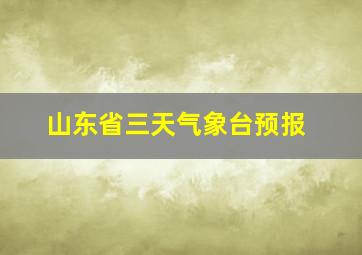 山东省三天气象台预报