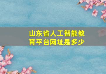 山东省人工智能教育平台网址是多少