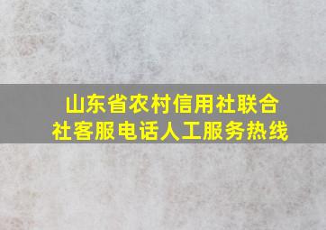 山东省农村信用社联合社客服电话人工服务热线