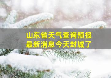 山东省天气查询预报最新消息今天封城了