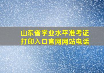 山东省学业水平准考证打印入口官网网站电话