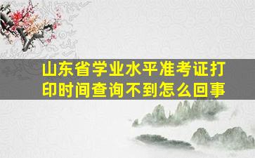 山东省学业水平准考证打印时间查询不到怎么回事