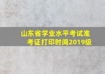 山东省学业水平考试准考证打印时间2019级