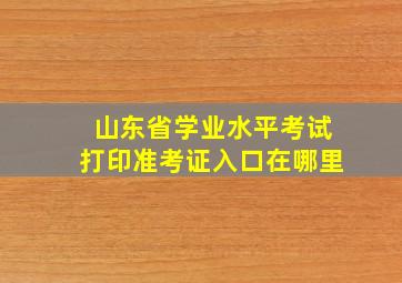 山东省学业水平考试打印准考证入口在哪里