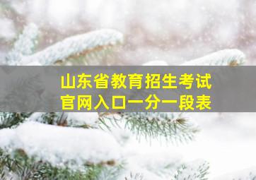 山东省教育招生考试官网入口一分一段表