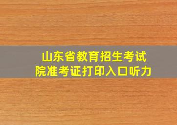 山东省教育招生考试院准考证打印入口听力