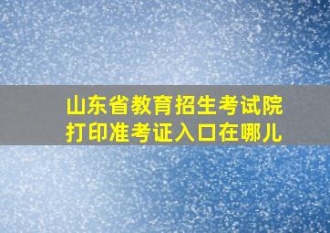 山东省教育招生考试院打印准考证入口在哪儿