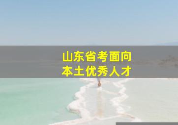 山东省考面向本土优秀人才