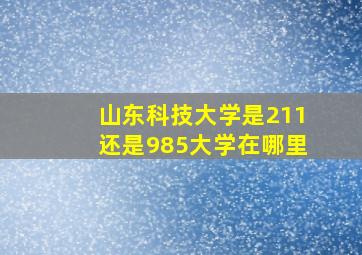 山东科技大学是211还是985大学在哪里