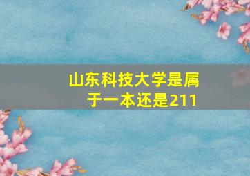 山东科技大学是属于一本还是211