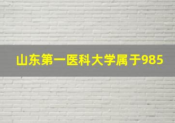 山东第一医科大学属于985