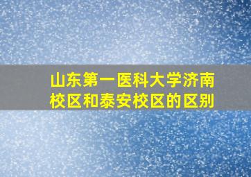 山东第一医科大学济南校区和泰安校区的区别