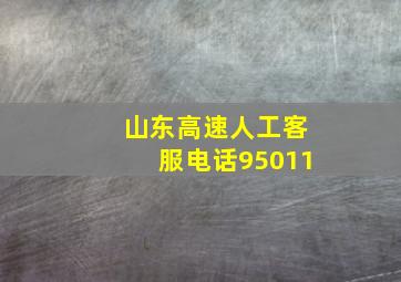 山东高速人工客服电话95011