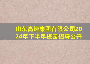 山东高速集团有限公司2024年下半年校园招聘公开