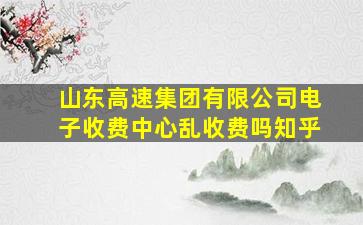 山东高速集团有限公司电子收费中心乱收费吗知乎