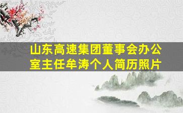 山东高速集团董事会办公室主任牟涛个人简历照片