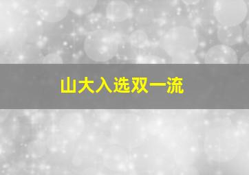 山大入选双一流