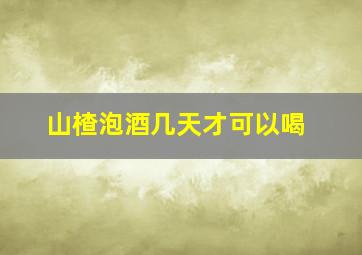 山楂泡酒几天才可以喝