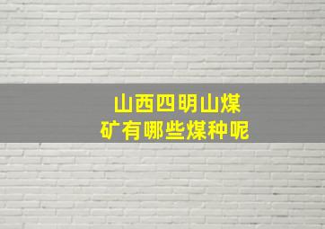 山西四明山煤矿有哪些煤种呢