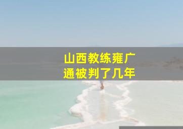 山西教练雍广通被判了几年