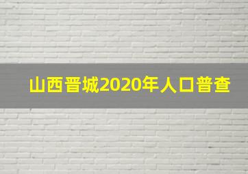 山西晋城2020年人口普查