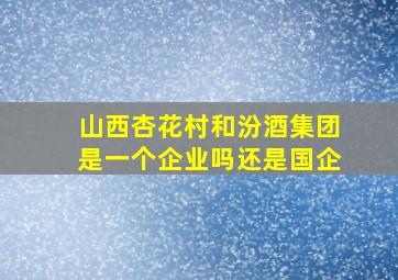 山西杏花村和汾酒集团是一个企业吗还是国企