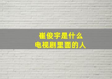 崔俊宇是什么电视剧里面的人