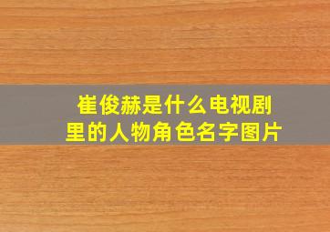 崔俊赫是什么电视剧里的人物角色名字图片