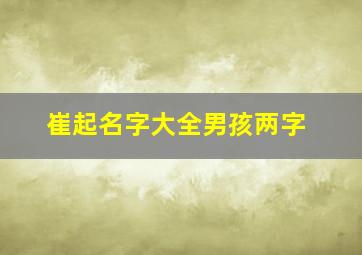 崔起名字大全男孩两字