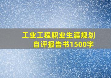 工业工程职业生涯规划自评报告书1500字