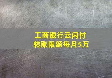 工商银行云闪付转账限额每月5万