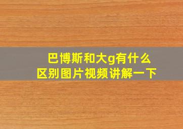 巴博斯和大g有什么区别图片视频讲解一下