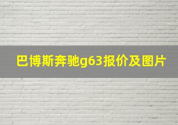 巴博斯奔驰g63报价及图片