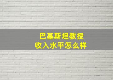 巴基斯坦教授收入水平怎么样