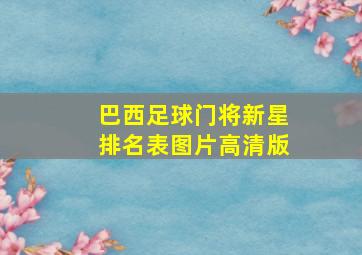 巴西足球门将新星排名表图片高清版