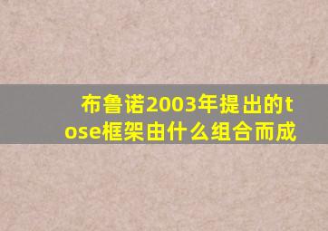 布鲁诺2003年提出的tose框架由什么组合而成