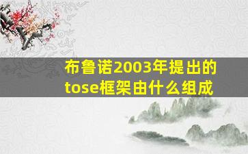 布鲁诺2003年提出的tose框架由什么组成