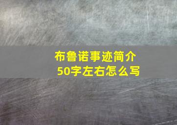 布鲁诺事迹简介50字左右怎么写