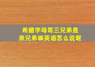 希腊字母哥三兄弟是亲兄弟嘛英语怎么说呢