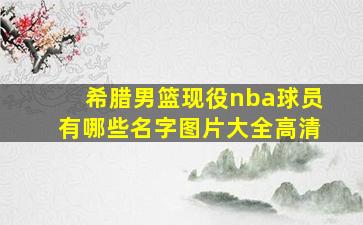 希腊男篮现役nba球员有哪些名字图片大全高清